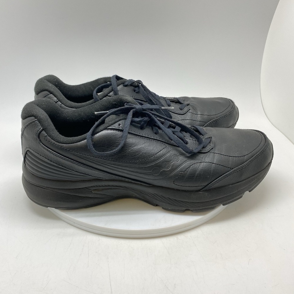 Saucony Omni Walker Shoes Mens 12 Black Leather Walking Comfort S40202-2